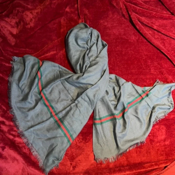 Fashion unisex grey red green oversized blanket scarf - Picture 3 of 16